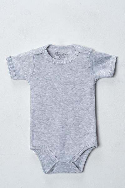 CemBebe (5 Pcs) Short Sleeve Bodysuit with Snaps at the Bottom for Children Special Requirement Large Size