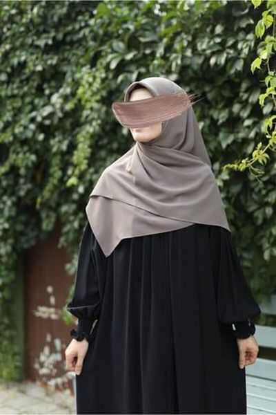 FRESCO SCARFS Hijab Hijab Medina Μεταξωτό Φουλάρι Γκρι