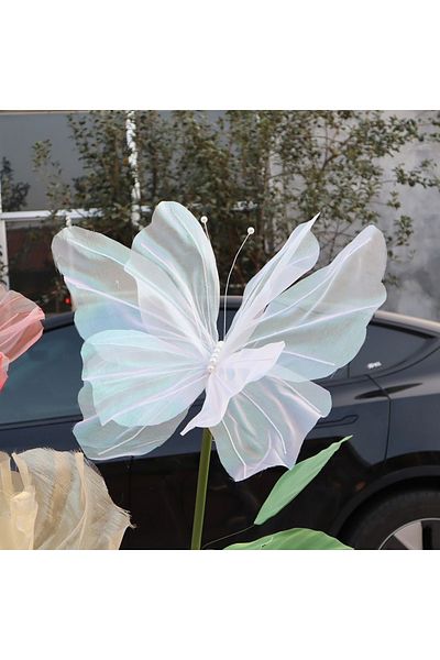 Choice White-style1 50cm Silk Yarn Artificial Butterfly Mariage Decor Wedding Party Outdoor Holiday Decorat