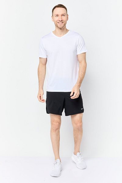 Reebok شورت رياضي رجالي للجري بمقاس 7 بوصات، أسود