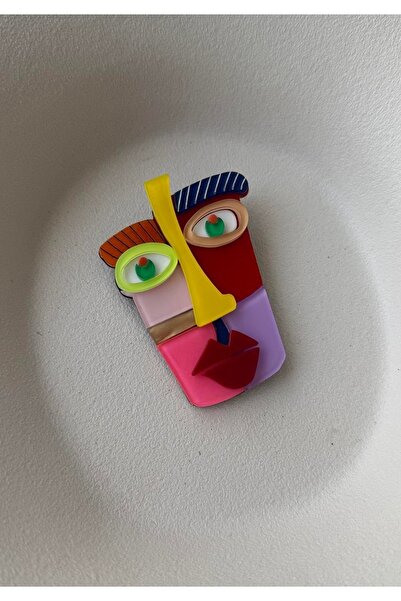 mos&more Pop Art Soyut Yüz Broş