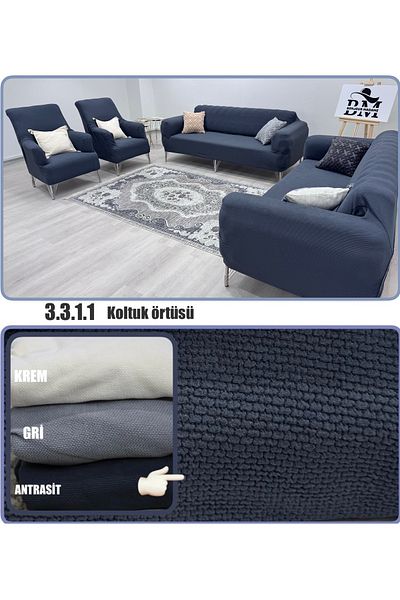 BONJOUR MADAME Seat Cover 3.3.1.1 Seat Cover Jacquard Lycra Fabric. Home Textile Sofa Cover Set