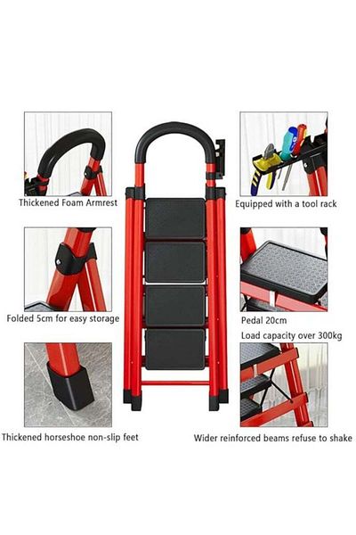 COOYA Multifunctional portable ladder, durable, foldable design, non-slip steps, easy to use, for home use