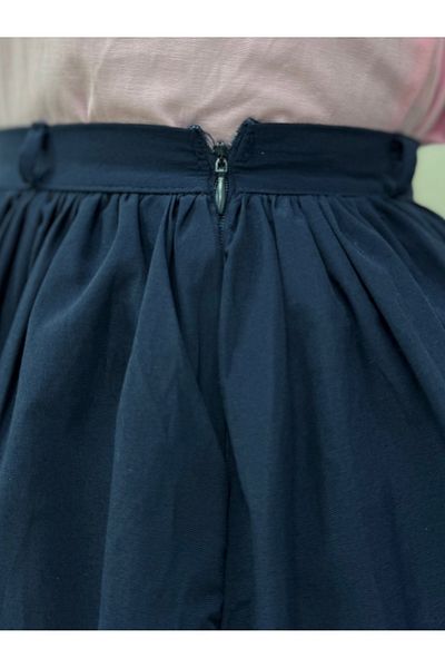 Ebrar Store Erna Belted Poplin Skirt-Bn4362 Navy Blue