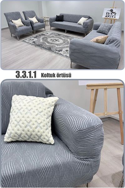 BONJOUR MADAME Seat Cover 3.3.1.1 Seat Cover Jacquard Lycra Fabric. Home Textile Sofa Cover Set