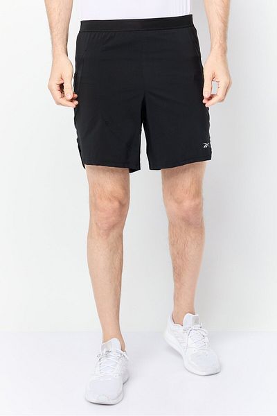 Reebok شورت رياضي رجالي للجري بمقاس 7 بوصات، أسود