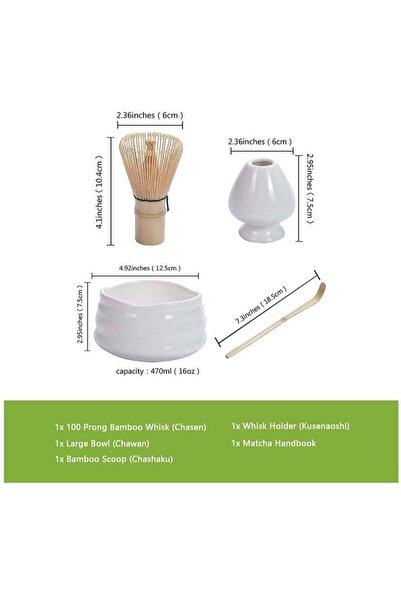 COOYA 4 Piece Matcha Tea Set, With bamboo Whisk and teaspoon, Burable, Gift for Traditional Matcha