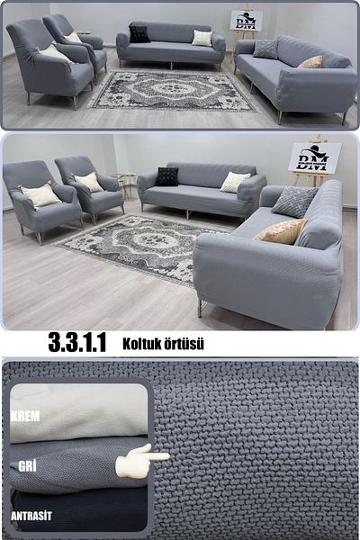 BONJOUR MADAME Seat Cover 3.3.1.1 Seat Cover Jacquard Lycra Fabric. Home Textile Sofa Cover Set