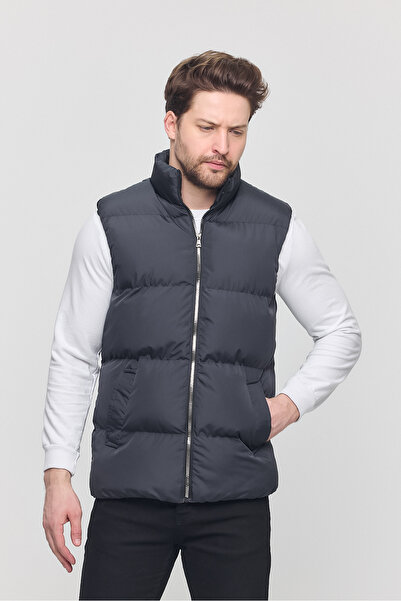 WinnerMan Чоловічий жилет з антрацитовим коміром, з гумовими деталями на рукавах і подолі