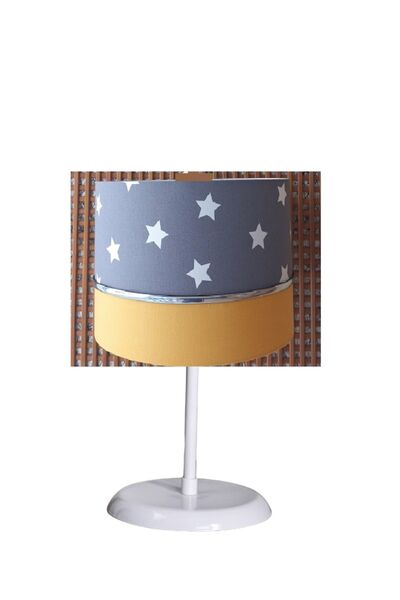 teknotrust غطاء من القماش باللون الرمادي المرصع بالنجوم الصفراء لغرفة الأطفال...