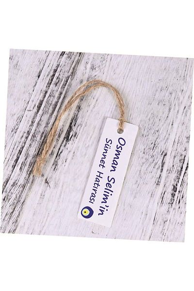 Etiketimiz Circumcision Candy Label, Circumcision Label, Name Printed Special Day Label with Perforated Jut Rope (300 Pcs)