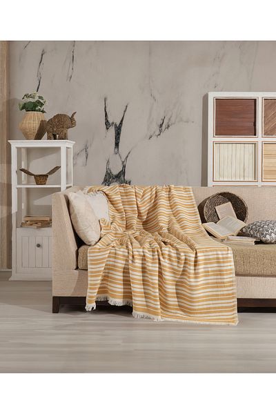 Cyc Atelier Striped Patterned Double Bedspread |   Stylish and Modern Design |   Soft Textured