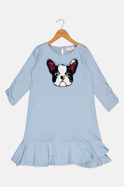 Poof Girl Kids Girl Sequence Dress, Light Blue
