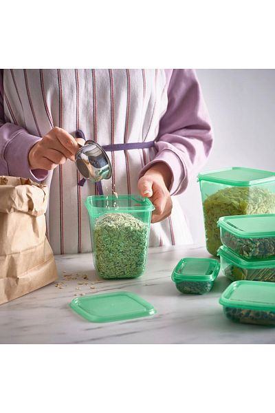 IKEA Quality 17 Pieces Plastic Storage Container Ikea Set of 17 Storage Transparent Container Can Enter Microwave Oven