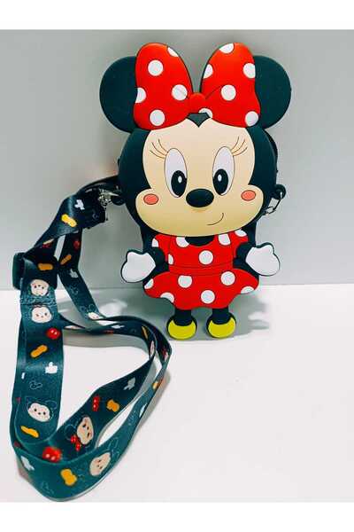 OSO HOME Crveno-crni silikon sa simpatičnom figurom Minnie Mouse za tinejdžer...