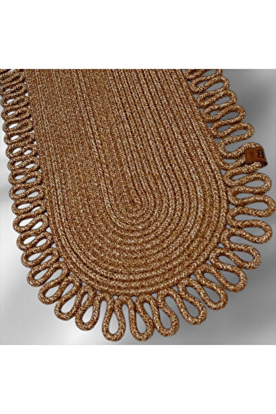 AZR HOME DESİGN Natural Jute Rope Wicker Runner Table Top Organizer Basket