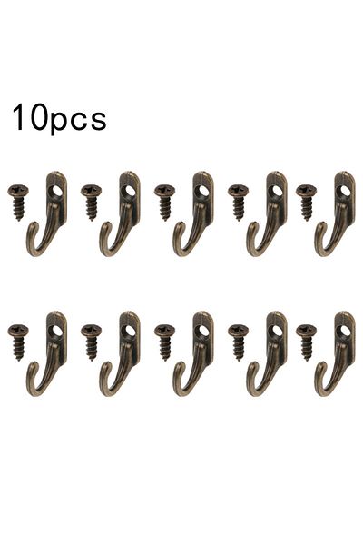 Choice 10PCS Zinc Alloy Coat Hooks Vintage Bronze Hangers Multi-Purpose Wall Hook Adhesive Door Hangers Loa