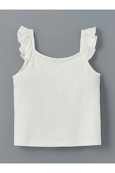 LC Waikiki LCW Παιδικό εσώρουχο για κορίτσια με τετράγωνο γιακά εκρού