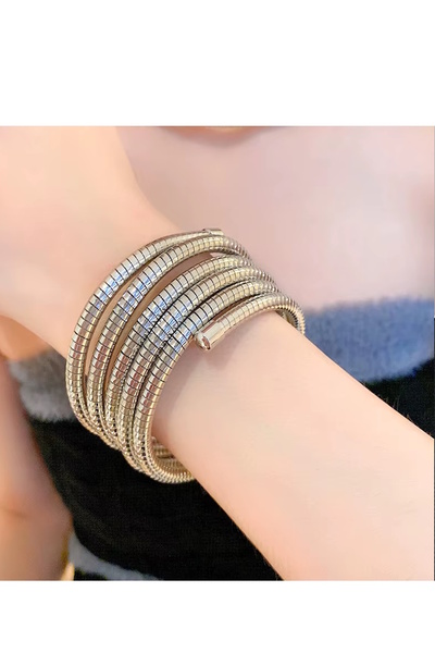 CAŞ DEKORASYON Silver Color Spiral Steel Bracelet