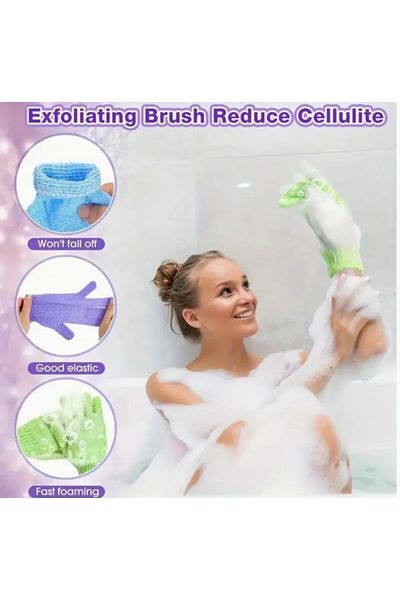 SOSYETEZGAHI 2 Pack Bath and Exfoliating Gloves Dead Skin Scrubber Body Shower Scrub Gloves Extra Foaming Bath