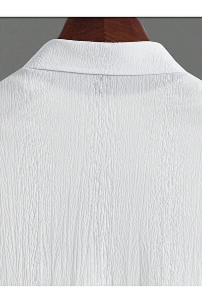 Fifty Color Bürümcük Crinkle Fabric Summer Lycra Women's Men's Long Sleeve Shirt and Sweatpants Set