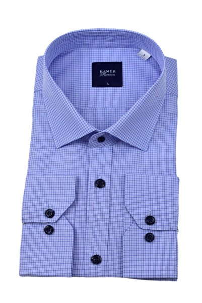 KAMER Чоловіча класична сорочка з довгими рукавами 3759 BGL-ST04398
