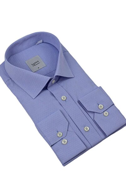 KAMER Чоловіча класична сорочка з довгими рукавами та армурою 3511 BGL-ST04404