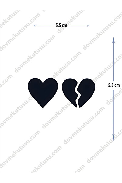 pivok Yarı Kalıcı Minimal Boy Dövme ( Kırık Kalp Seven Kalp)(STICKER)