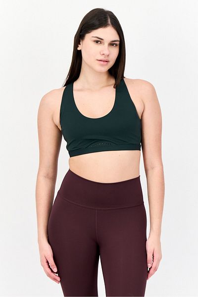 adidas Women Brand Logo Padded Sports Bra, Green