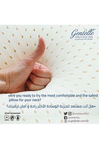 Gentelle 100% Natural Orthopedic Latex Pillow - 40x60 Cm