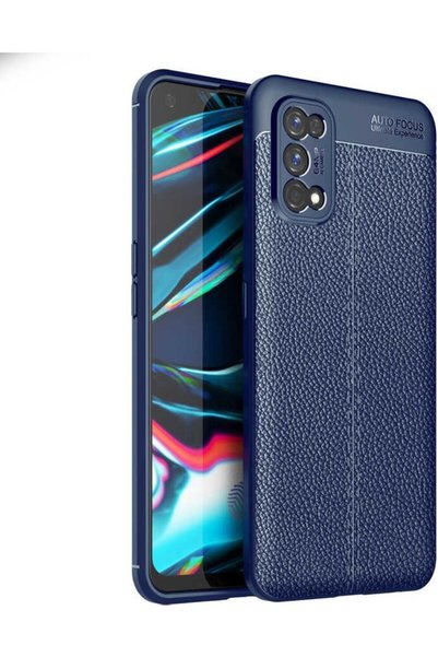 tekno grup جراب Realme 7 Pro مصنوع من الجلد بنمط فاخر من السيليكون باللون الأ...