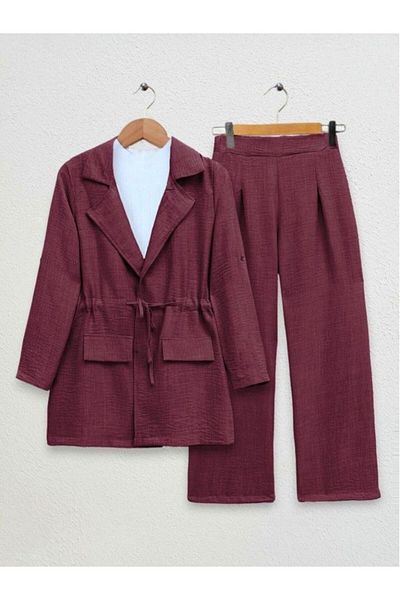 YILMAZBARMAZ costum haină de in pentru femei