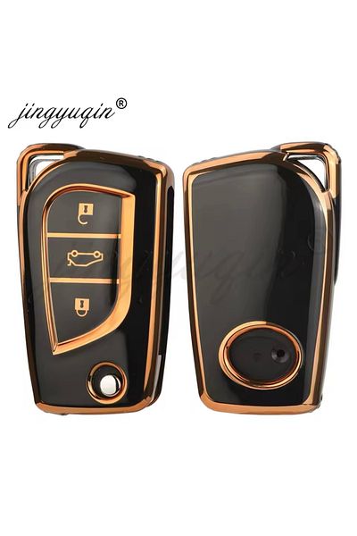 YıldızTuning Toyota Chr Key Case Cover Black-Gold