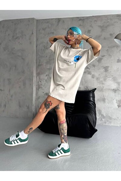 Oyer Moda Μπεζ Unisex κοντομάνικο μπλουζάκι