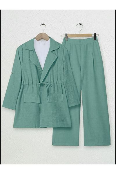YILMAZBARMAZ costum haină de in pentru femei