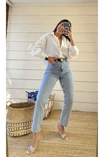 dressmix Lara New Jeans Жіночі джинси Mom Blue Kar Mom Jean з еластаном-7