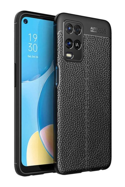 tekno grup حافظة Oppo A54 4g جلدية منقوشة بنقوش جلدية فاخرة من نيس سيليكون أس...