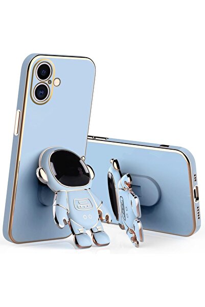 Rivor Samsung Galaxy A06 Kılıf Parlak Kenarlı Altın İşleme Astronot Figürlü S...