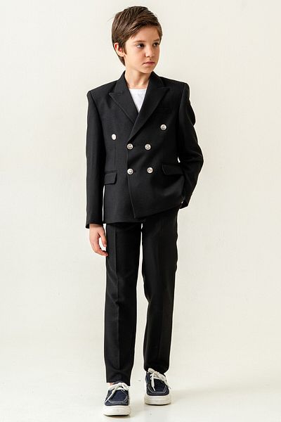 carino's kids Seersucker Double Breasted Boy's Suit Lycra