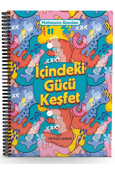 Testfen Yayınları Discover Your Inner Strength - My Motivational Agenda - Undated Agenda (with Sticker and Emoji Added)