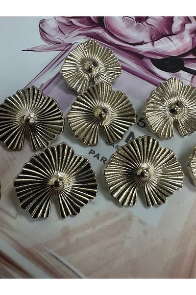 T.T Gold Color Metal Jacket Button 6 Pieces