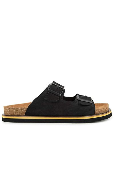 Hush Puppies Brasa 625400   100% Genuine Leather Men's Orthopedic Slippers Black