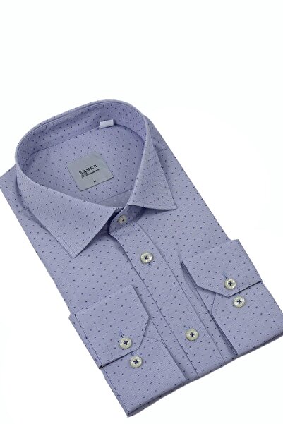 KAMER Чоловіча класична сорочка з довгими рукавами в крапку 3512 BGL-ST04403