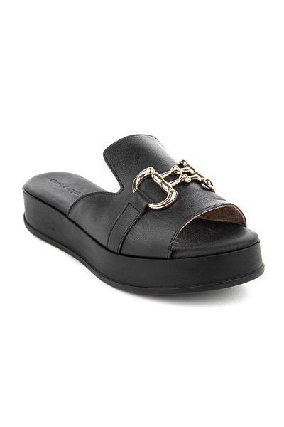 Hush Puppies Asan 624219   Genuine Leather Women's Slippers Black
