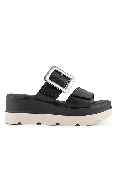 Hush Puppies Effeza 625205   Genuine Leather Women's Slippers Black
