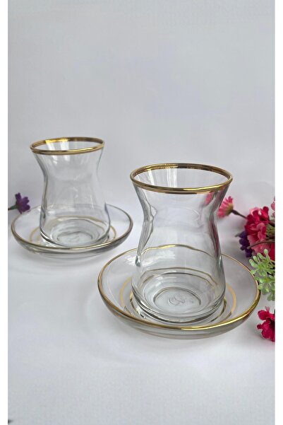 Paşabahçe İrem Ağızı Yaldızlı 12 Parça Çay Seti