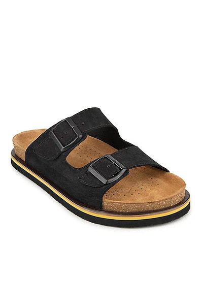 Hush Puppies Brasa 625400   100% Genuine Leather Men's Orthopedic Slippers Black