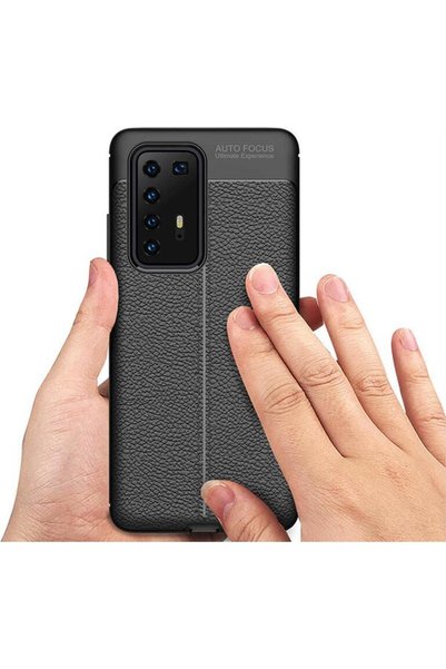 tekno grup Teleplus Huawei P40 Pro Case Leather Pattern Luxury Niss Silicone Red + Nano Screen Protector