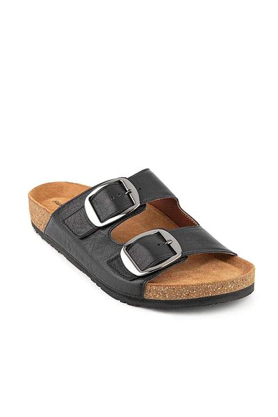 Hush Puppies Chioma 625210   Genuine Leather Women's Slippers Black