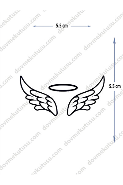 pivok Yarı Kalıcı Minimal Boy Dövme (kanatlı Melek )(STICKER)